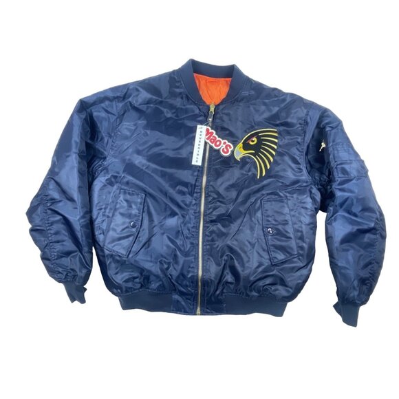 Men's Mao’s Eagle Blue and Orange Bomber Jacket Sz L - NWT - Picture 1 of 14
